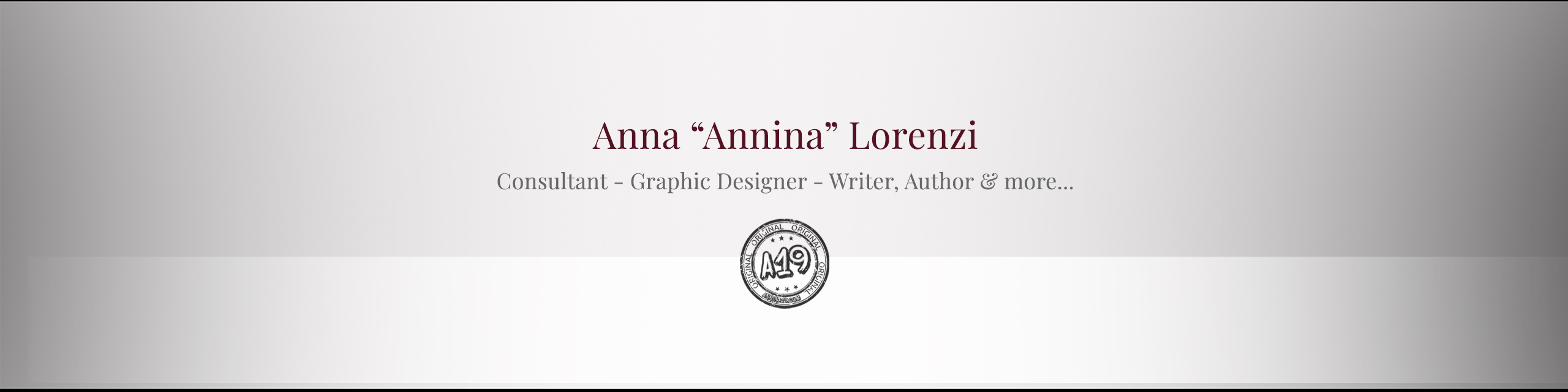 A19 - Anna "Annina" Lorenzi - Consultant - Graphic Designer - Writer, Author & more... - annina19.com